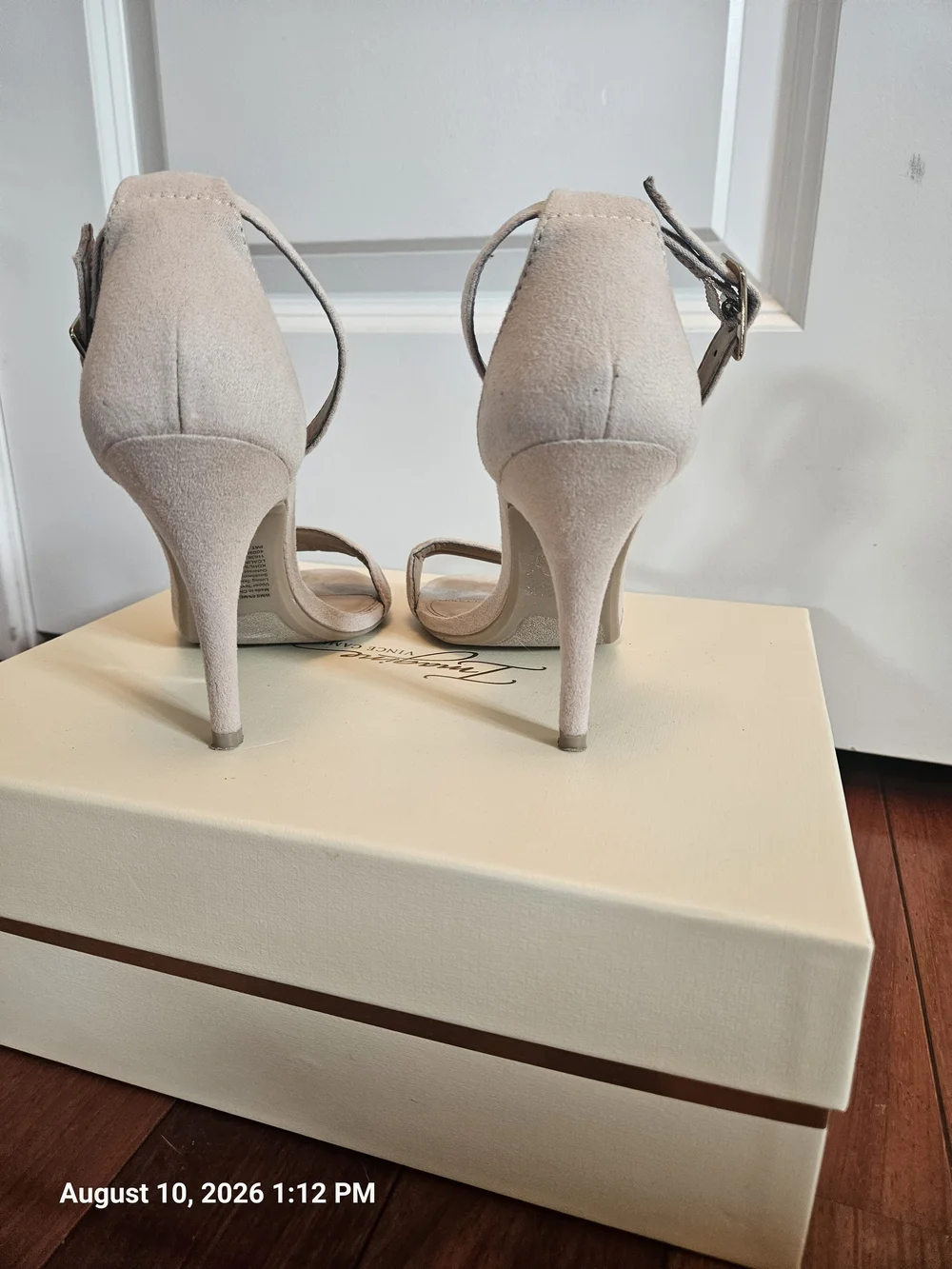 LC Lauren Conrad Women's Ankle Strap Sandals in Light Taupe